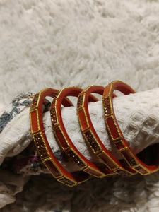 Orange Bangles Set