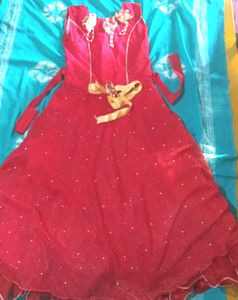 Red Dress with Ribbon Details