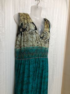 Blue Printed Maxi Dress