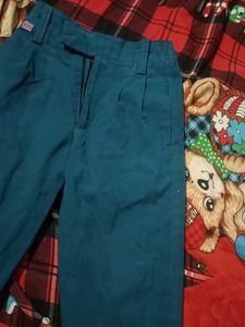 Vintage Teal Wide-Leg Pants