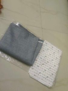 Fabric Bundle: Grey Check &amp; Patterned White