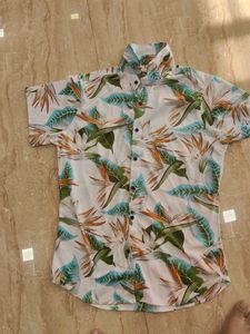 Tropical Print Short Sleeve Shirt