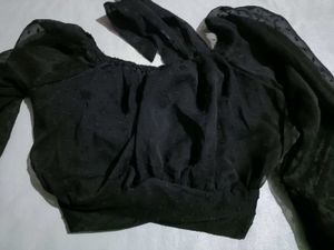 Black Crop Top For Women