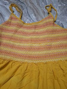 Mustard Yellow Fit And Flare Dress