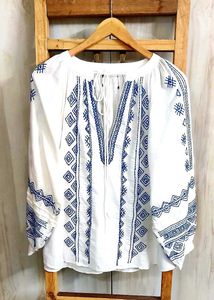 Embroidered Peasant Top