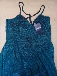 Party Deep V Neck Glittered Wrap A-line 🪩