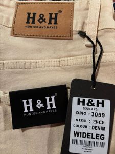 Beige Wide Leg Jeans