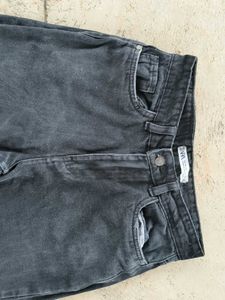 Zara Charcoal Grey Wide Leg Denim