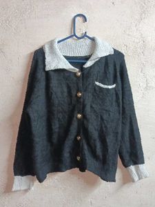 Oversized Winter Fashion Cardigan Sweater Black