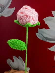 🩷🥀 Cute Handmade Crochet Pink Rose Flower🌹✨