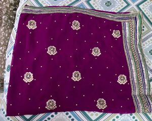Gotta Patti Silk Saree With Readymade Blouse