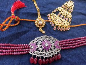 Jhumar, Tika And Choker Set