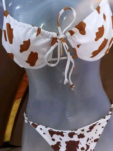 Moo-moo Print Sexy Bikini Set 👙 🐄