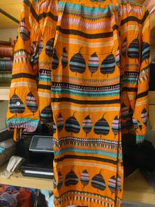 set with crop sleve top and full skirt