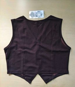 Sleeveless Panelled Short Waistcoat with Pant 👖