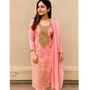Organza Fancy Pink Suit