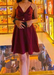 Maroon Skater Dress