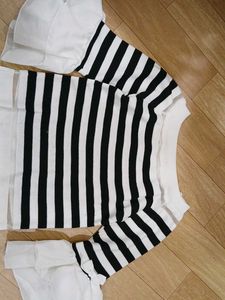 Striped Black & White Top