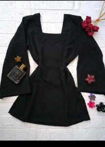 Black Dress with Bell Sleeves
