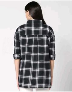 Black Shirts for Women Plaid Flannel Shirt