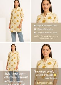 Floral Print Tunic Stylish Kurta