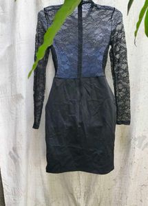 3738. Black Lace Mini Dress