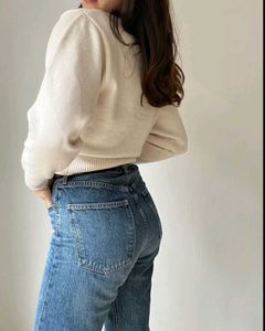 Zara Cream Cropped Sweater