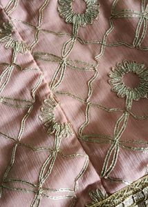 Peach Embroidered 3 piece sharara set 💌