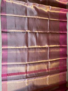 Elegant Tissue Saree - Gold &amp; Pink