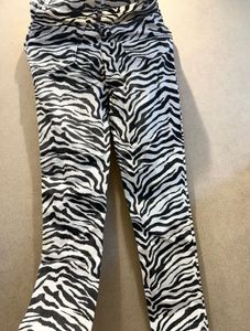 Mango Zebra Print Straight jeans