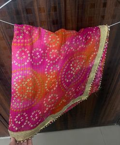 Pink & Orange Bandhani Dupatta