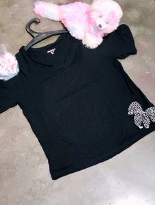 Black T-shirt with Cute Details