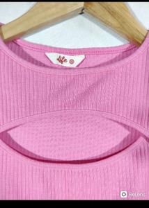 Pink Front Cutout Top