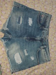 Distressed Denim Shorts