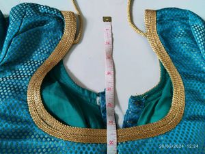 Readymade Light Blue Blouse Silk Blend Material