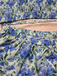 Urbanic Blue Floral Skirt Coord Set | 36 To 40