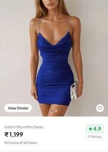 Blue Bodycon Mini Dress