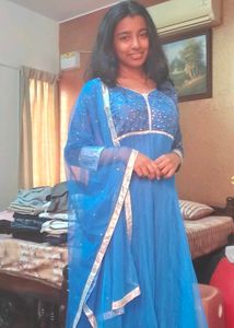 Elegant Blue Anarkali Suit