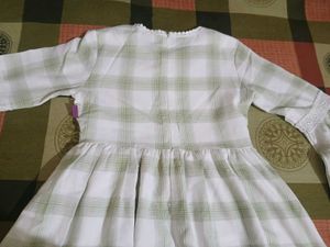 Girls' Green Checkered Dress