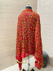 Red Embroidered Dupatta
