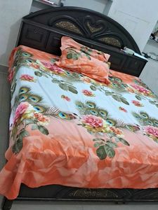 Floral Peacock Bed Sheet