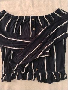 Striped Blue Crop Top