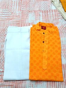 Kurta Pajama Cotton Solid 6-8 Boys