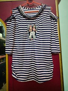 Striped Cold Shoulder Top