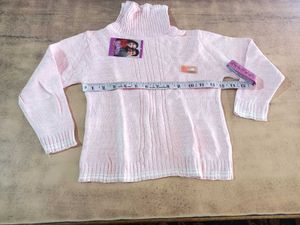 Cute Pink Knit Turtleneck Sweater