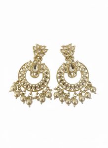 Elegant Gold-Tone Chandbali Earrings