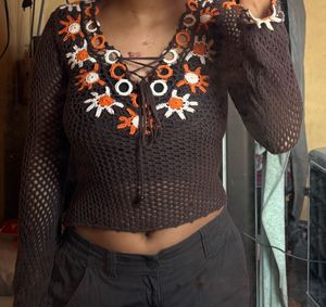 Vero Moda Crochet Knit Top