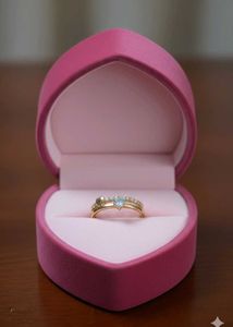 Dual heart solitaire ring anti tarnish