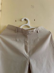 Beige Straight Pants