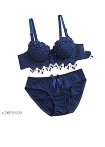Blue bra panty set